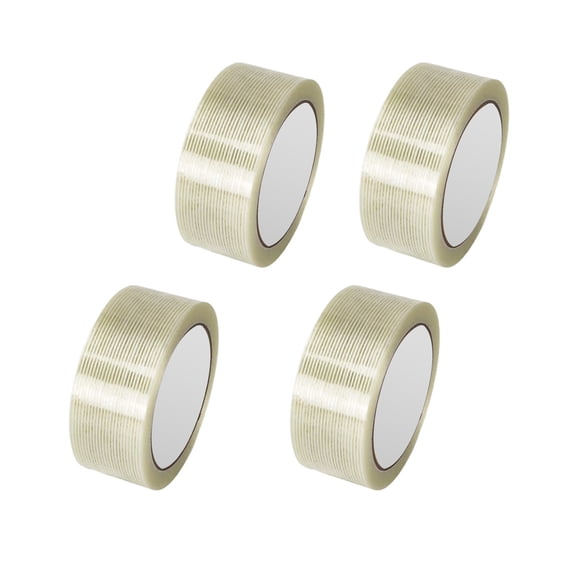 4 pack 1.89 in x 65.62 ft Heavy Duty Filament Strapping Tape, Fiberglass Reinforced Packing Tape for Moving, Shipping, Pallet Securing