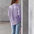 thumbnail image 3 of Cárdigan a rayas, camisa a rayas para mujer con solapa y botón, blusa suelta construida para precisión, 3 of 6