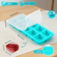 thumbnail image 6 of Ice Cube Tray With Lid - 3 Pack 2 Tbsp Trays For Freezer  Stackable Easy Release Large Molds Chocolate Iced Coffee & Juice (10-cube Blue), 6 of 7