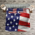 thumbnail image 3 of Ambesonne Patriotic Quilted Bedspread Set 3 Pcs, America Patriotic Day, King Size, Navy Blue Red White, 3 of 3