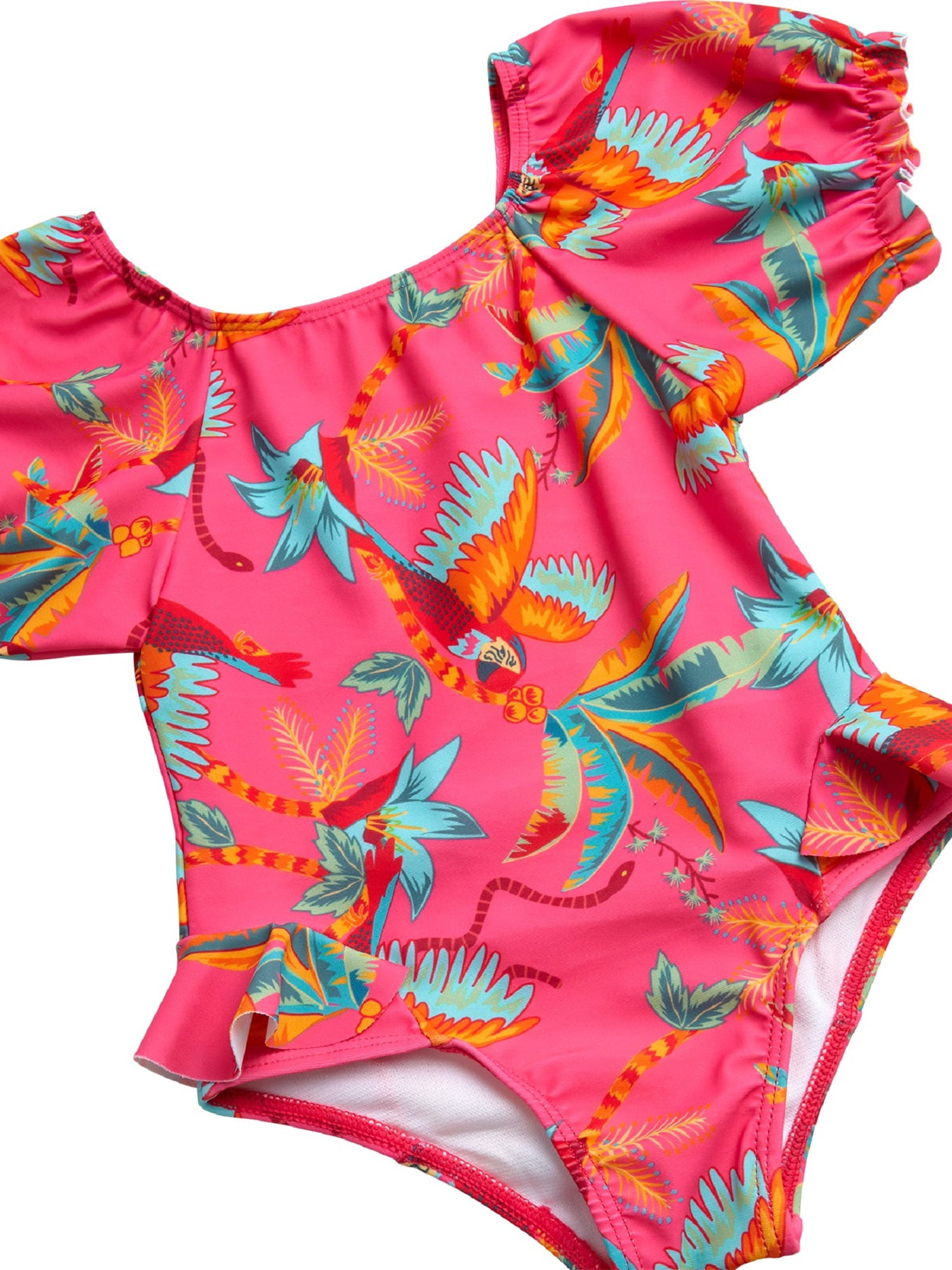 Jessica Simpson Toddler Girl Rash Guard Swimsuit with Headband, Sizes 12M-24M