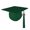 Hunter Green, variant on Adult Unisex Matte Graduation Cap with Matching Bling Charm Tassel, White