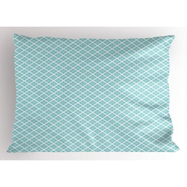 Ambesonne Aqua Pillow Sham, Swirled Waves Ocean Theme, 26" X 20", Pale Blue White