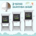 thumbnail image 4 of Resenkos 3-in-1 Double-Sided Kids Art Easel: Chalkboard & Whiteboard - Gray, 4 of 8