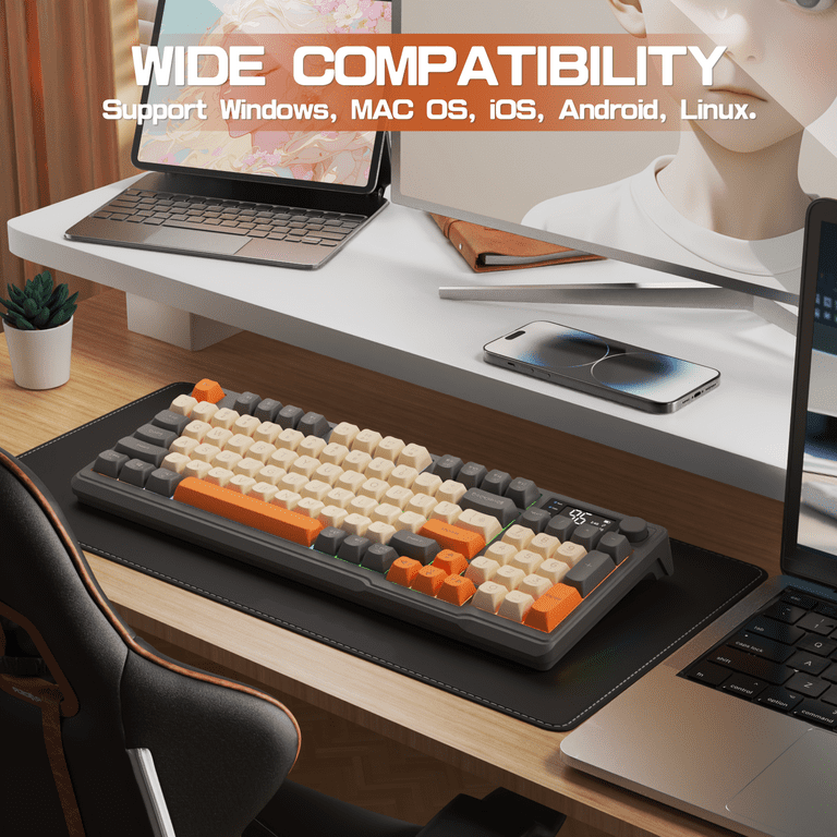 ZIYOULANG M96 Dual Mode Wireless Gaming Keyboard with 2.4G & BT5.0
