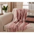 thumbnail image 3 of Fennco Styles Luxury Cotton Knit Plaid Modern Tassel 50 x 70 Inch Throw Rose Pink, 3 of 3