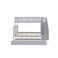 thumbnail image 6 of [Luckynote]Twin over Full Stairway Bunk Bed with Trundle,Gray, 6 of 10