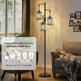 thumbnail image 5 of Crystal Floor Lamps for Living Room, 3-Light Black Floor Lamp, Standing Tall Lamp with Elegant K9 Crystal Shade & Rotary Switch, Modern Corner Floor Lamp for Bedroom, Home Office, Reading, 5 of 8