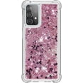 thumbnail image 2 of Compatible with Samsung Galaxy A52 5G Case Glitter Liquid Cute Clear Phone Case Floating Quicksand Shockproof Protective Bumper Silicone TPU Case for Samsung Galaxy A52 5G Love Rose YB, 2 of 12