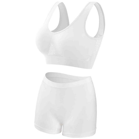 Njoeus Bras for Women Plus Size Sports Bra Women s Wire Free Push Up Bras Seamless Comfort Breathable Wireless Sports Bra and Panty Sets for Women Underwear Set Workout Bras for Women