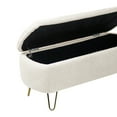 thumbnail image 5 of HSUNNS 40″ Upholstered Storage Ottoman Bench for Bedroom End of Bed, Bedroom Bench with Metal Legs and Padded Seat, Modern Entryway Bench for Bedroom, Living Room, Ivory, 5 of 11