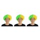 thumbnail image 5 of Vogacara Payaso Peluca Cabello Rizado Navidad Pelos sintéticos Aficionados al fútbol Amplia aplicación Fiestas Multicolor Headwearing Brasil Type1 NO1, 5 of 6