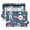 Astronaut Planet Rocket, variant on Sharks Fish in Sea 2 Pack Pencil Pouch for 3 Ring Binder Smooth Zipper Folders with Pockets Clear Window Pencil Case