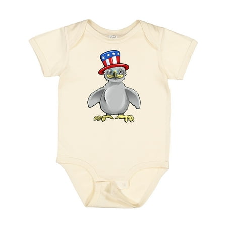

Inktastic Cute Baby Bald Eagle with American Flag Hat Gift Baby Boy or Baby Girl Bodysuit