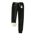 thumbnail image 2 of FAKKDUK Straight Leg Sweatpants For Women Fleece Lined Drawstring Elastic Waist Pants Womens Harem Pants Trousers with Pockets Joggers Pants for Women, XXL&Black, 2 of 6