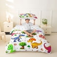 thumbnail image 2 of Metsweet 3D Cute Dino Twin Duvet Cover, Cartoon Animal Twin Bedding, Pink Orange Purple,2pcs,1 Duvet Cover and 1 Pillowcase, 2 of 6