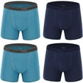 thumbnail image 2 of LinkShare Men's Underwear Boxer Briefs Cotton Stretch Trunks Short Leg Underwear for Men 4-Pack, 2 of 7
