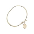 thumbnail image 2 of 5 3/4 inch Oval Eye Hook Bangle Bracelet w/ St. Rita of Cascia in Gold-Filled, 2 of 3