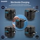 thumbnail image 2 of Adaptador de viaje universal Sharp Worldwide con 3 USB-A y 1 USB-C, 2 of 8