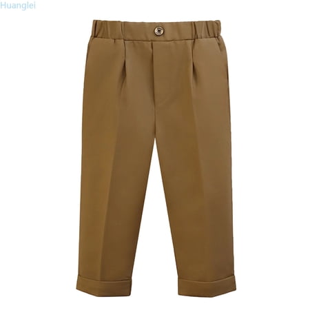 Huanglei Girls Formal Dress Pants Classic Trousers School Performance Outfit Casual Everyday Wear Comfortable Stretch Fabric Kids Athletic Pants