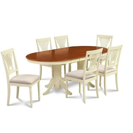 Butterfly Dining Set M&D Furniture SOME7-BCH-C 7 Piece dining room set table with a butterfly leaf and 6 dining chairs in Buttermilk & Cherry finish ()