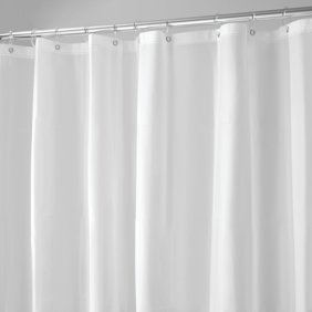 Extra Wide Polyester Fabric Shower Curtain Liner In Ivory