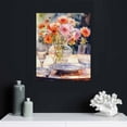 thumbnail image 4 of Framed Watercolor Daisy Flower Canvas Wall Art Colorful Decor Girls Pink Pictures Rustic Art Purple Printing Farmhouse decor Living Room Bedroom Bathroom, 4 of 4