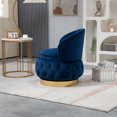 thumbnail image 5 of Swivel Barrel Chair with Storage, 360 Degree Cuddle Accent Chair with Wide Upholstered, Round Armchair Fluffy Velvet Fabric Single Chair for Living Room Bedroom, Navy, 5 of 8
