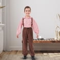 thumbnail image 7 of YunPes Boys German Outfits Kids Pioneer Colonial Pants and Lapel Shirts 2 Piece Set Octoberfest Halloween Stage Dress Up, 7 of 7