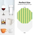 thumbnail image 6 of Lsque yellow and green houndstooth Pattern 4" Drink Coasters Set of 4, PVC Leather Absorbent Coasters, Table Coaster Set Decorative Coffee Cup Coasters Housewarming Gift-Octagon, 6 of 6