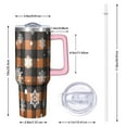 thumbnail image 2 of Orange and Black Plaid Christmas Snowflake Pattern Tumbler with Handle and Lid,40oz Double Wall Vacuum Insulated Tumbler,Cups Gift for Women and Men, 2 of 7
