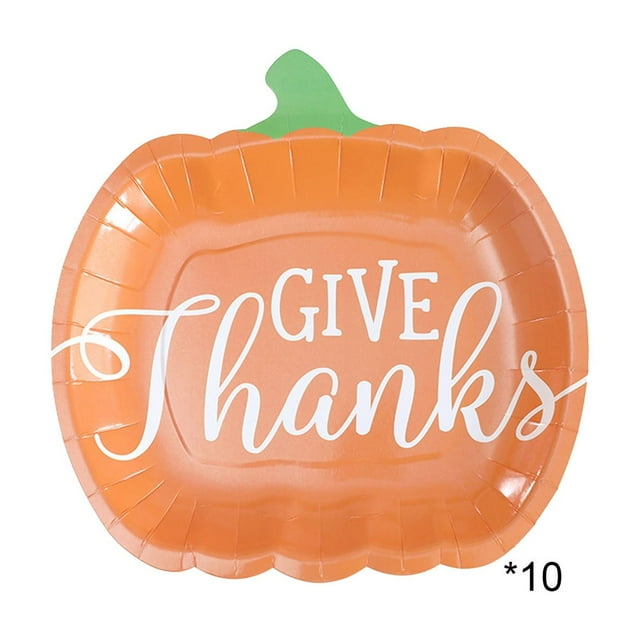 10-Pack Pumpkin Disposable Paper Plates 9-Inch Party Dessert Disposable Tableware for Festive Events