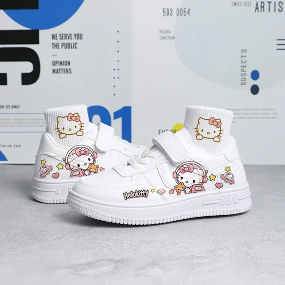 Chaussures de Filles Cartoon Kuromi Kitty Chat Espadrilles pour Enfants Étudiant Chaussures de Basketball Décontractées Espadrilles pour Enfant Chaussures de Course Sport