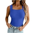 thumbnail image 2 of Yteetum Women's Tank Tops with Build in Bra Padded Summer Square Neck Sleeveless Shirts Casual Solid Lightwieght Comfy Layering Tanks, 2 of 8