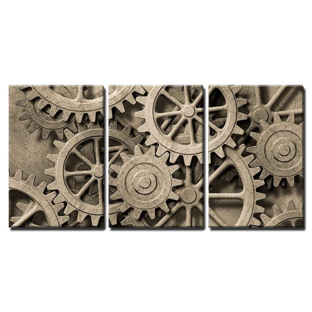 wall26 3 piece canvas wall art a mechanical background with gears and cogs modern home decor stretched and framed ready to hang 16 x24 x3 panels walmart com walmart com wall26 3 piece canvas wall art a mechanical background with gears and cogs modern home decor stretched and framed ready to hang 16 x24 x3