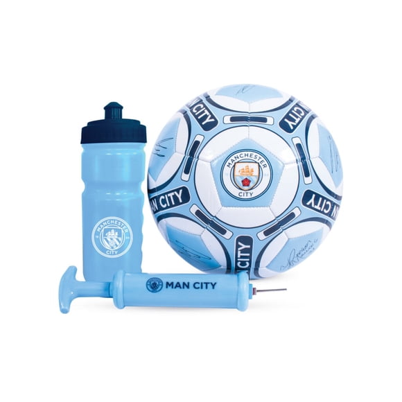Manchester City - Signature Soccer Ball Gift Set (Ball, Pump & Water Bottle)