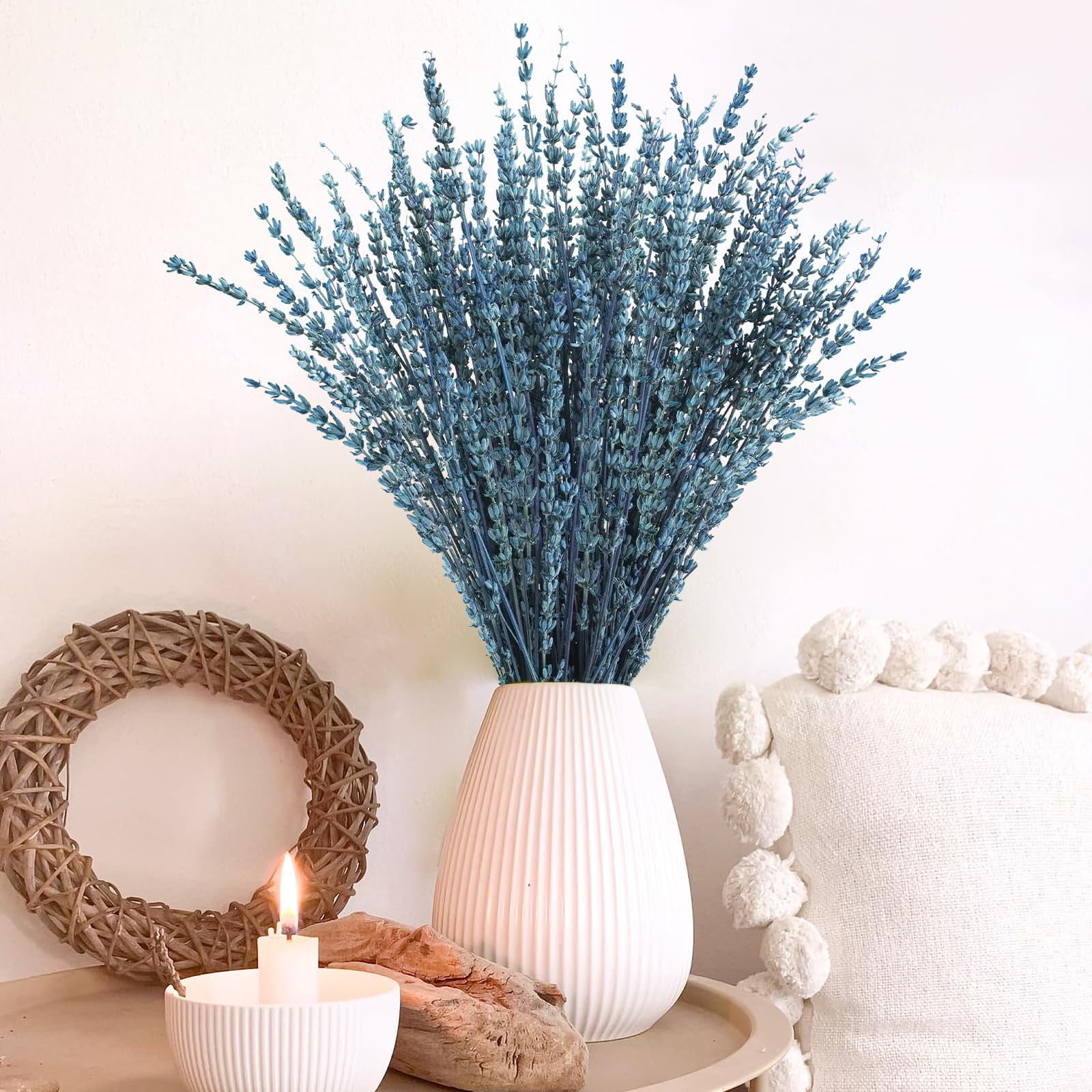 Dried Preserved Lavender Flowers Bundle Blue-1.76oz 16" Bouquet Home Fragrance Craft Decor