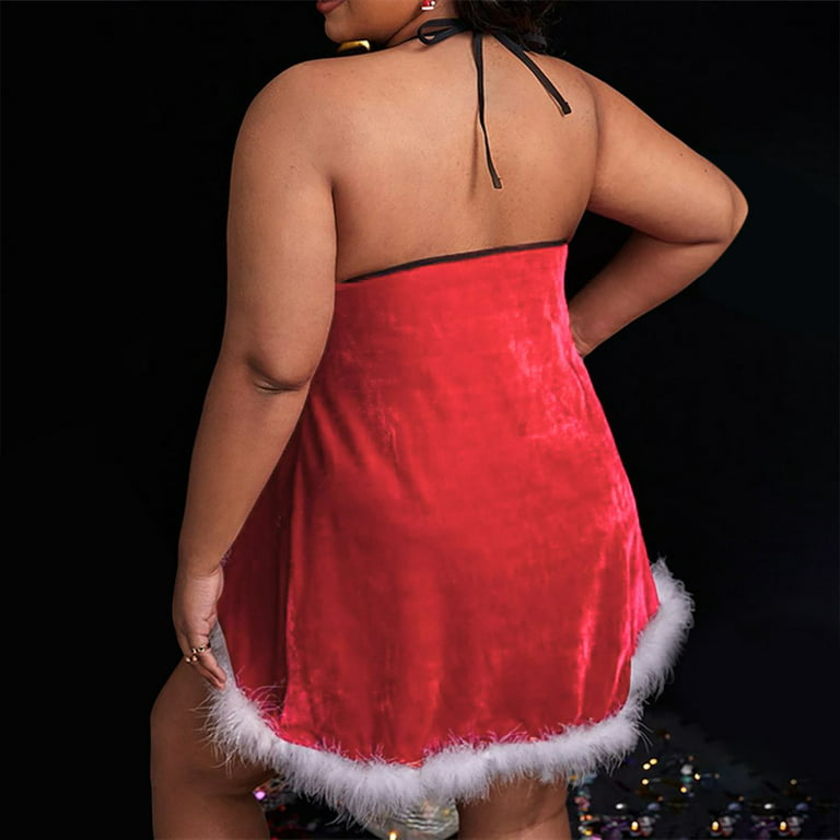 Kayannuo Christmas Lingerie For Women Back to School Clearance Women's Home Underwear  Christmas Erotic Lingerie Gold Velvet Stitching Sexy Lingerie Dress 