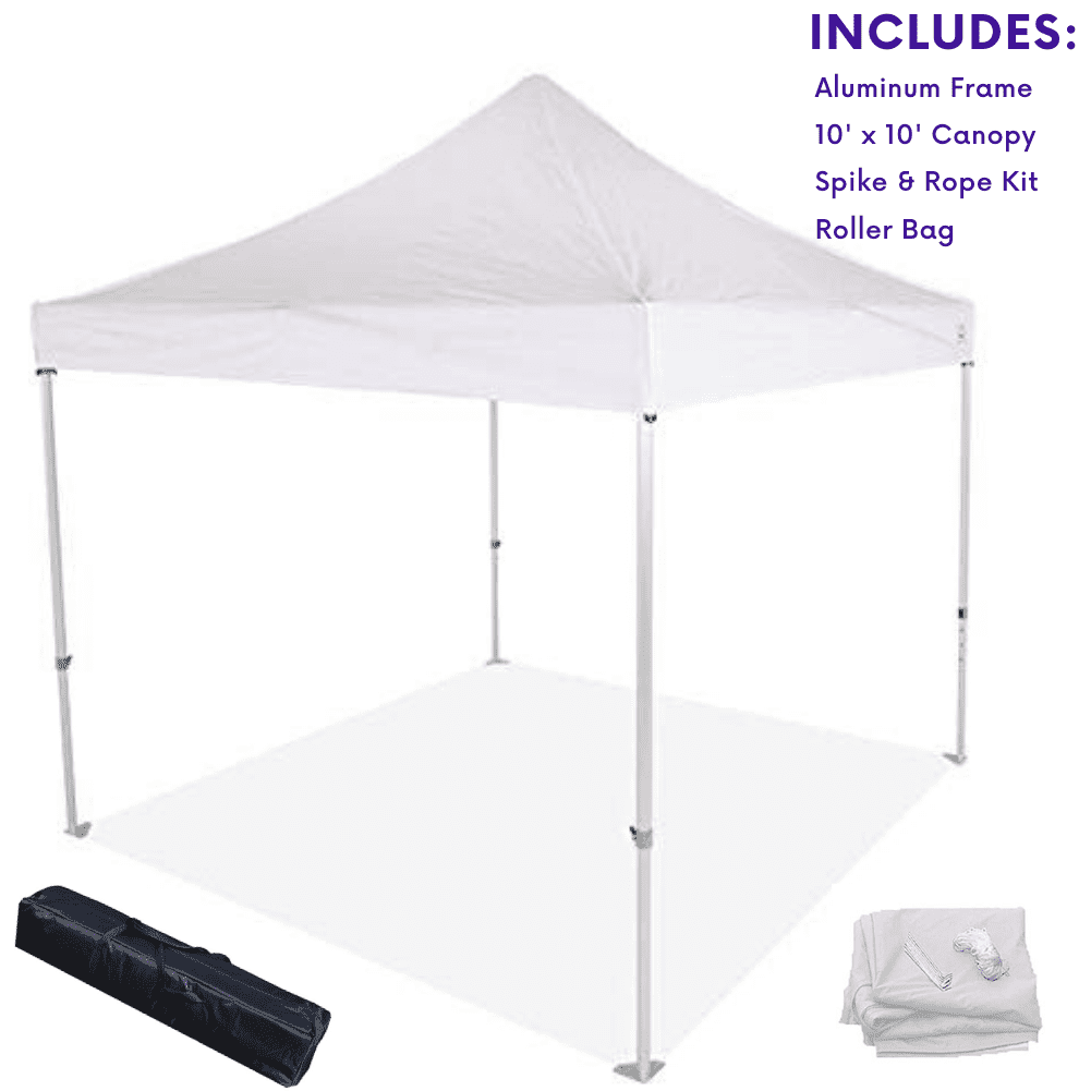 Impact Canopy 10 x 10 Instant Pop Up Canopy Tent, Commercial Grade Aluminum Frame, Roller Bag, White