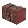 thumbnail image 1 of Treasure Storage Chest Box, Wooden Treasure Chest Hand Carving Decor  For Party, 1 of 8
