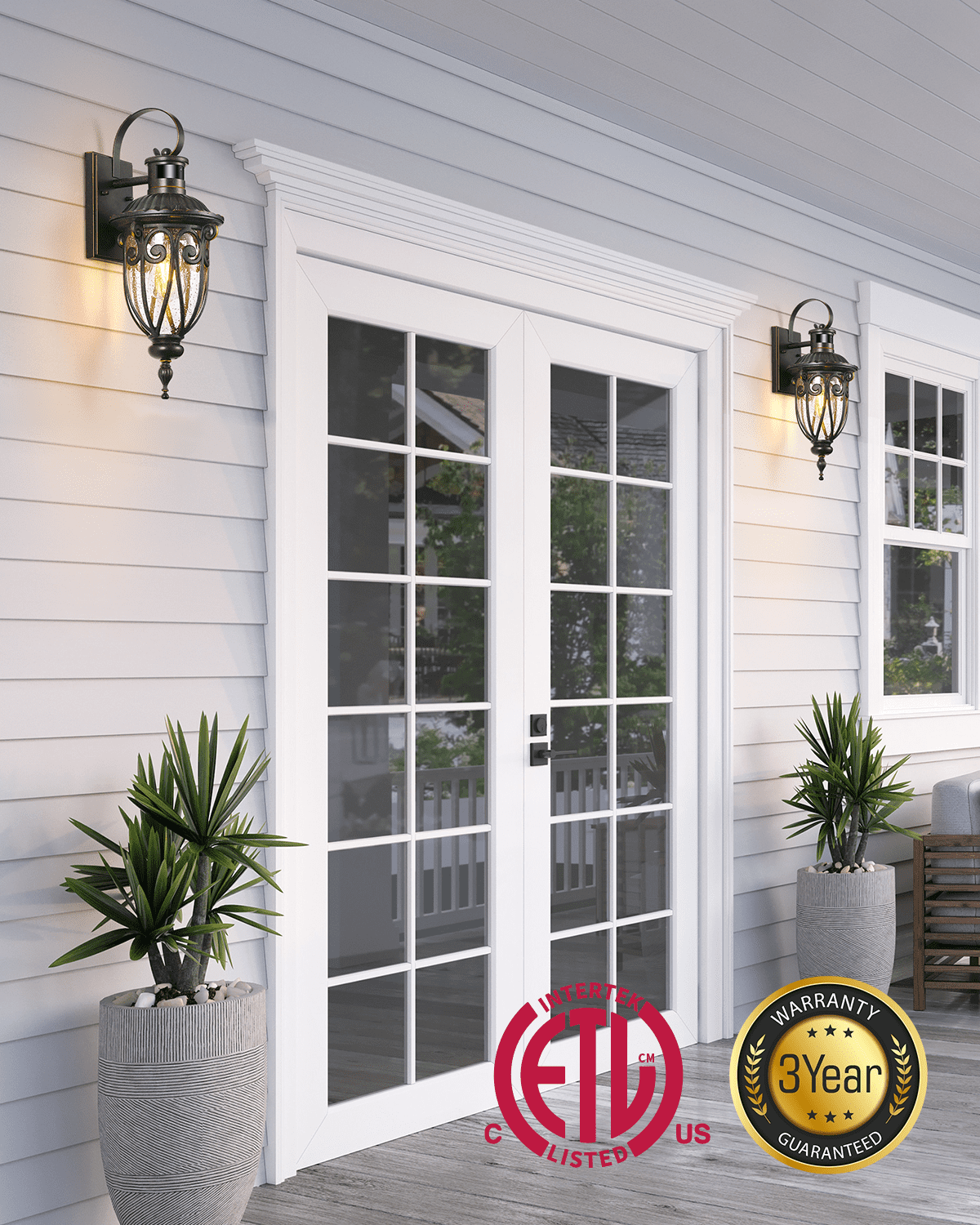 VIANIS Motion Sensor Outdoor Lights, Motion Lights for Outside Dusk to Dawn, Waterproof Porch Lights Outdoor, Oil Rubbed Bronze Exterior Lighting Fixtures for House, Porch, Garage, Doorway
