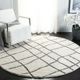 thumbnail image 2 of SAFAVIEH Sparta Searlait Geometric Polyester Shag Area Rug, Ivory/Grey, 5'1" x 7'6", 2 of 10