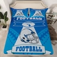 thumbnail image 3 of Feelyou American Sports Lover Twin Sheet Sets, Est Sleep Football Twin Fitted Sheet, Blue Grey Abstract Line Flat Sheet, Super Cozy Room Decor, 3 Pieces, 3 of 8