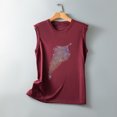 thumbnail image 4 of Pompotops Colorful Reflective Sequins Ladies Round Neck Loose Top Sleeveless T-shirt, 4 of 6