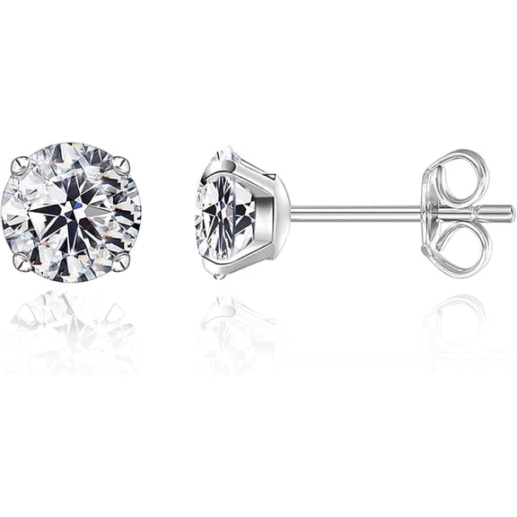 Limerencia Hypoallergenic G23 Titanium Earrings For Sensitive Ears, Simulated Diamonds (White)