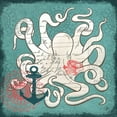 thumbnail image 3 of K, Onna 20x20 Black Modern Framed Museum Art Print Titled - Nautical Octopus, 3 of 5