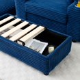 thumbnail image 6 of Loveseat with Ottomans, Corduroy Fabric Modular Sectional Sofa, Comfy Deep Plush Couch with Ottomans and Two Pillows for Small Spaces, Living Room, Bedroom, Office (Blue), 6 of 6