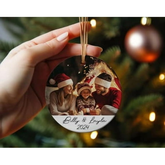 Family Christmas Ornament, Personalized Photo Ornament, Custom Picture Ornament, In Memory Ornament, Christmas Ceramic Unique Ornament