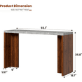 thumbnail image 2 of Bar Table for 4-6 People - 55" Long Counter Height Pub with Faux Marble Tabletop, Modern Rectangular Home Bar Coffee Unit for Kitchen, Dining Room, 2 of 6