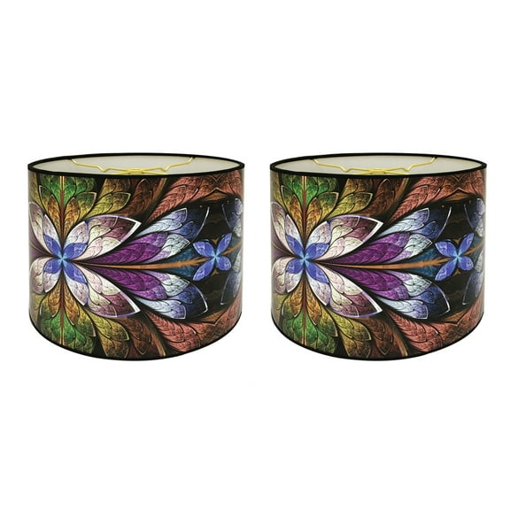 Royal Designs, Inc. Custom Handmade Hardback Shade, 10in, Purple Lotus - 2 Pk